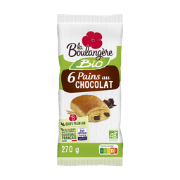 LA BOULANGERE Panes de chocolate pura mantequilla BIO 6 270 g