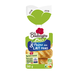 LA BOULANGERE Panecillos de leche bio precortados 8 piezas 280 g