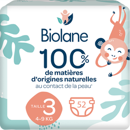 BIOLANE Couches bébé naturelles, taille 3 : 4- 9 kg