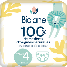 BIOLANE Couches naturelles 0% taille 4 ( 7- ) 44 couches 18 kg