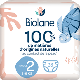 BIOLANE Couches bébé naturelles, Taille 2 : 3- 6 kg