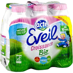 LACTEL Lait Eveil Croissance Bio 6 x 1 L