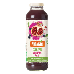 VITABIO Zumo granada açaí cóctel antioxidante sin azúcares añadidos Bio 50 cl