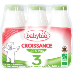 BABYBIO Leite de crescimento líquido 6 x 1 L