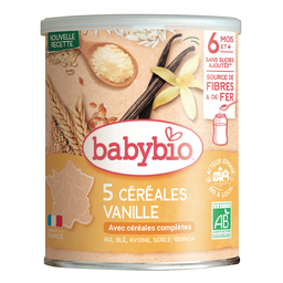 BABYBIO Cereais Baunilha 5 Cereais Bio 220 g