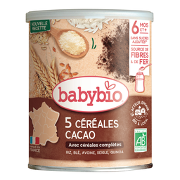BABYBIO Cereais 5 Cereais Cacau Bio 220 g