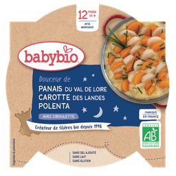 BABYBIO Delícia de Pastinaca, Cenouras das Landes e Polenta 230 g