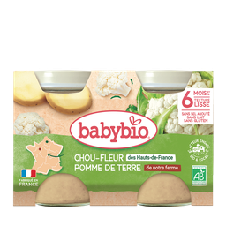BABYBIO Puré de Couve-flor da Bretanha e Batata 2 x 130 g