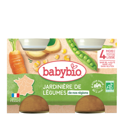 BABYBIO Jardinière de légumes, 2 frascos de 130 g