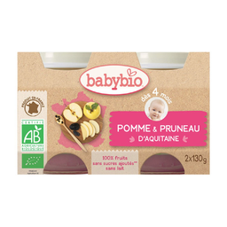 BABYBIO Puré de Maçã e Ameixa de Agen BIO 2 x 130 g