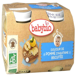 BABYBIO Suavidade Maçã Bolacha 2 x 130 g