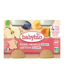 BABYBIO Compota de Maçã e Ameixa Mirabel Bio 2 x 130 g