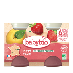 BABYBIO Compota de Maçã e Morango Bio 2x130g