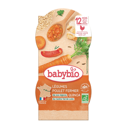 BABYBIO Refeição bebé jantar Legumes Frango Quinoa Bio 2x200g