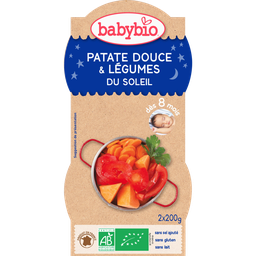 BABYBIO Taças de Batata-doce e Legumes do Sol bio 2 x 200 g