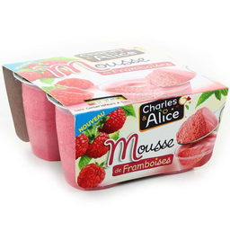 CHARLES & ALICE Mousse de Frambuesa 4 x 48 g