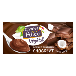 CHARLES & ALICE Postre vegetal gourmet coco chocolate 2x110g