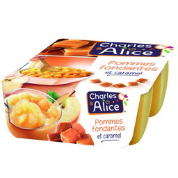 CHARLES & ALICE Puré de Manzana y Caramelo 4 x 95 g