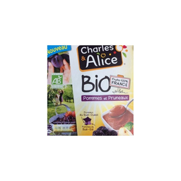 CHARLES & ALICE Puré de Manzana y Ciruela Bio 4 x 97 g