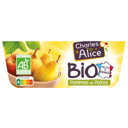 CHARLES & ALICE Especialidad de manzana y pera bio 4 x 95 g