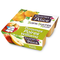 CHARLES & ALICE Postre de manzana y pera Williams 4 x 100 g