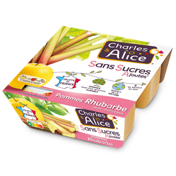 CHARLES & ALICE Spécialité Pommes Rhubarbe 4x97g