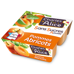 CHARLES & ALICE Dessert Pommes Abricots Bergeron 4x100g