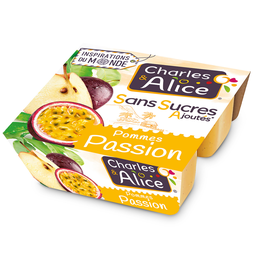 CHARLES & ALICE Inspirations du Monde Pommes Passion Sans Sucres Ajoutés 4x97g