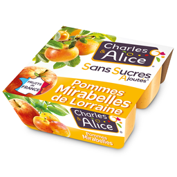 CHARLES & ALICE Dessert fruitier Pomme Mirabelle 4x97g