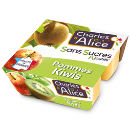 CHARLES & ALICE Dessert fruitier Pomme Kiwi 4x97g