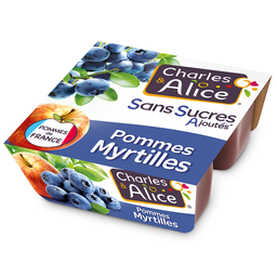 CHARLES & ALICE Dessert fruitier Pomme Myrtille 4x97g