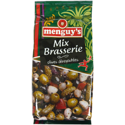 MENGUY'S Olives vertes et noires dénoyautées Mix Brasseries 200 g