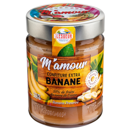 M'AMOUR Confiture extra banana au sucre de canne 325 g