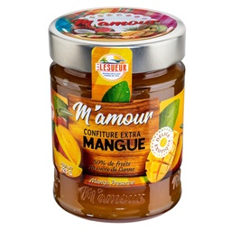 M'AMOUR Confiture mangue 50% de fruits au sucre de cannes en 325 g