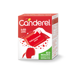 CANDEREL Recarga de edulcorante com sucralose sem aspartame 6x100 comprimidos 51 g