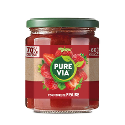 PURE VIA Mermelada de fresa reducida en azúcares 300 g