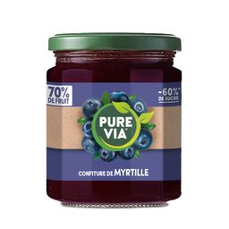 PURE VIA Mermelada de arándanos reducida en azúcar 300 g
