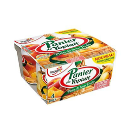 YOPLAIT Yaourt Pannier Pêche/Poire 4 x 125 g