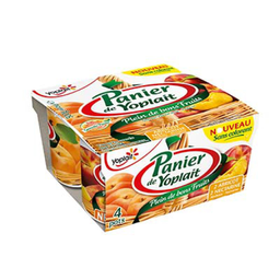 YOPLAIT Yaourt Panier de Yoplait Abricot Nectarine 4x125g