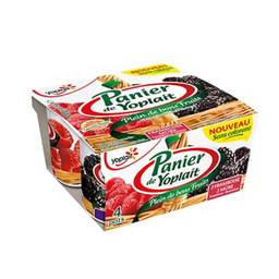 YOPLAIT Yaourt Panier De Framboises Mures 125Gx4