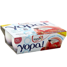 YOPLAIT Spécialité Laitière Yopa 0% Sur Lit De Fraises 4 x 100 g