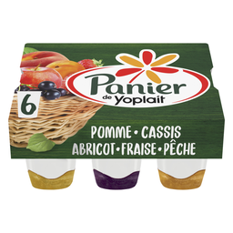 PANIER DE YOPLAIT Iogurte natural sobre cama de frutas variadas 6 pots de 140 g
