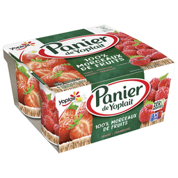 PANIER DE YOPLAIT Iogurtes de frutas morango framboesa 4 x 130 g