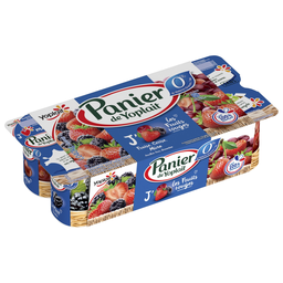 PANIER DE YOPLAIT Iogurte de frutas morango amora cereja 8 x 130 g