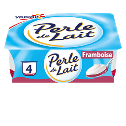 PERLE DE LAIT Spécialité Laitière sur Lit de Framboise PERLE DE LAIT