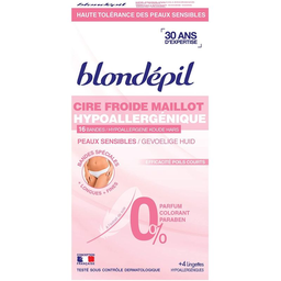 BLONDEPIL cire froide hypoallergénique maillot 16 bandes