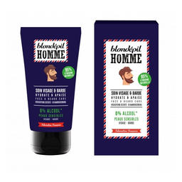 BLONDEPIL homme soin apaisant visage & barbe 95% nat peaux sensibles 75ml