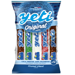 YETI Sucettes rafraîchissantes Original 4 parfums les 12 sucettes de 100 ml