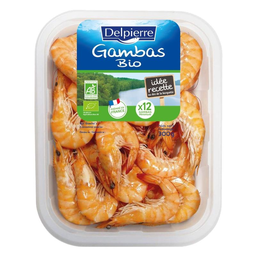 DELPIERRE Crevettes bio 2 parts 40/60 300 g