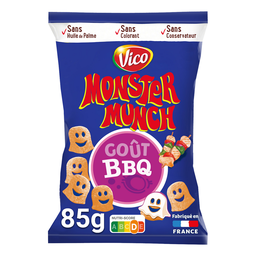 MONSTER MUNCH Snacks inflados sabor barbacoa 85 g